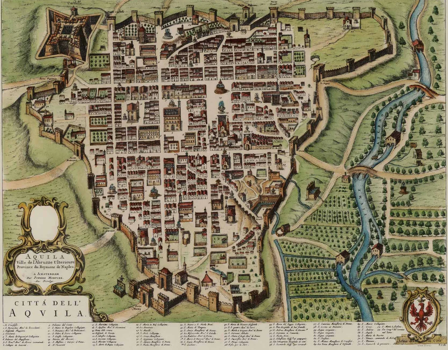 Pianta dell'Aquila incisa da Pierre Mortier, Amsterdam