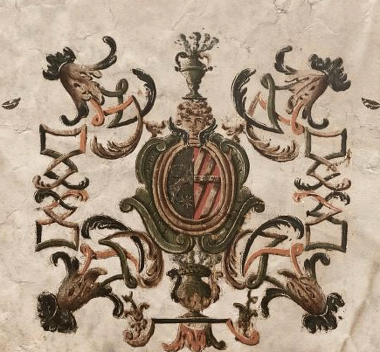 Il disegno dipinto sul pannello della porta